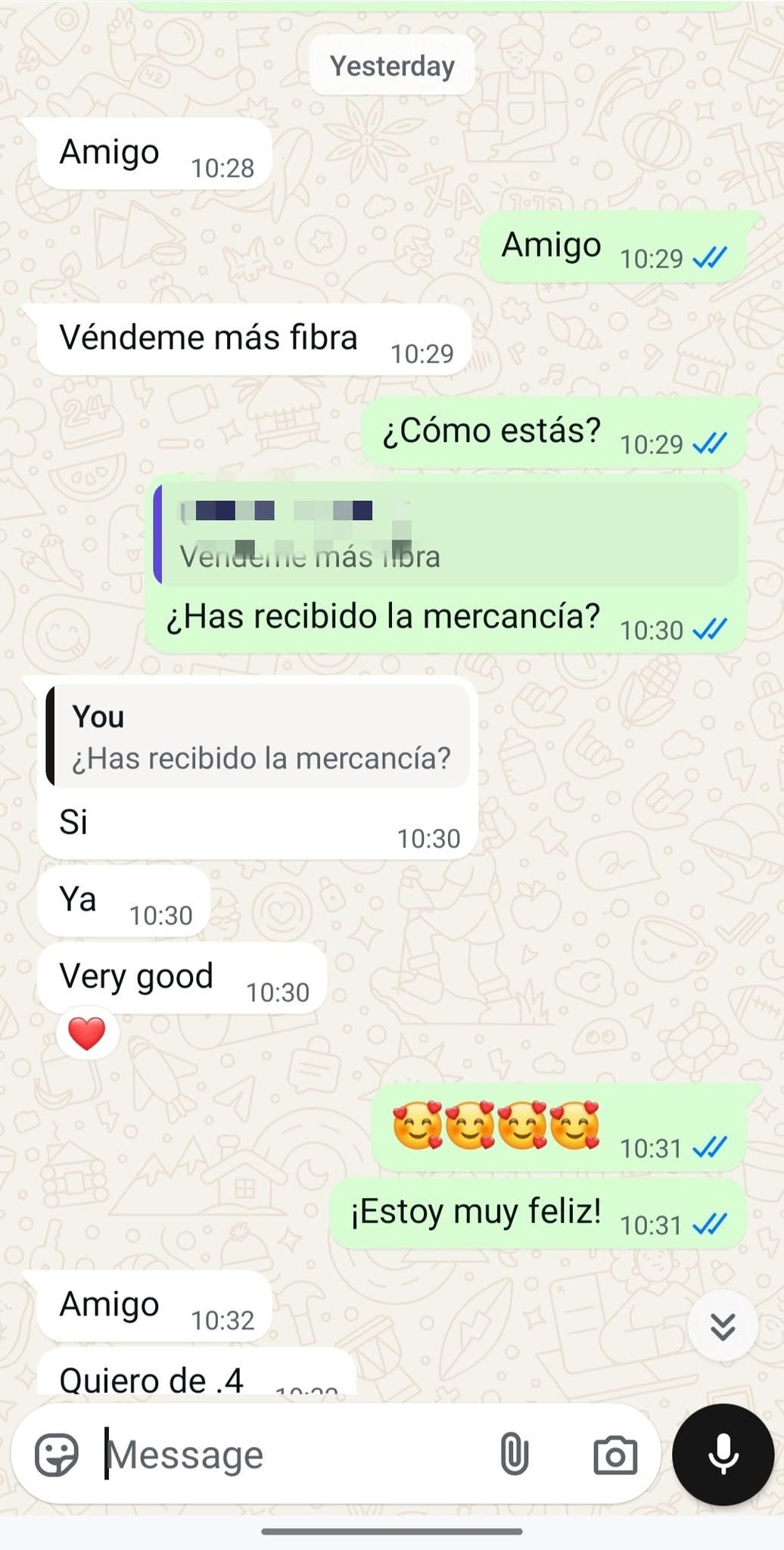 Mexico customer reviewing product samples