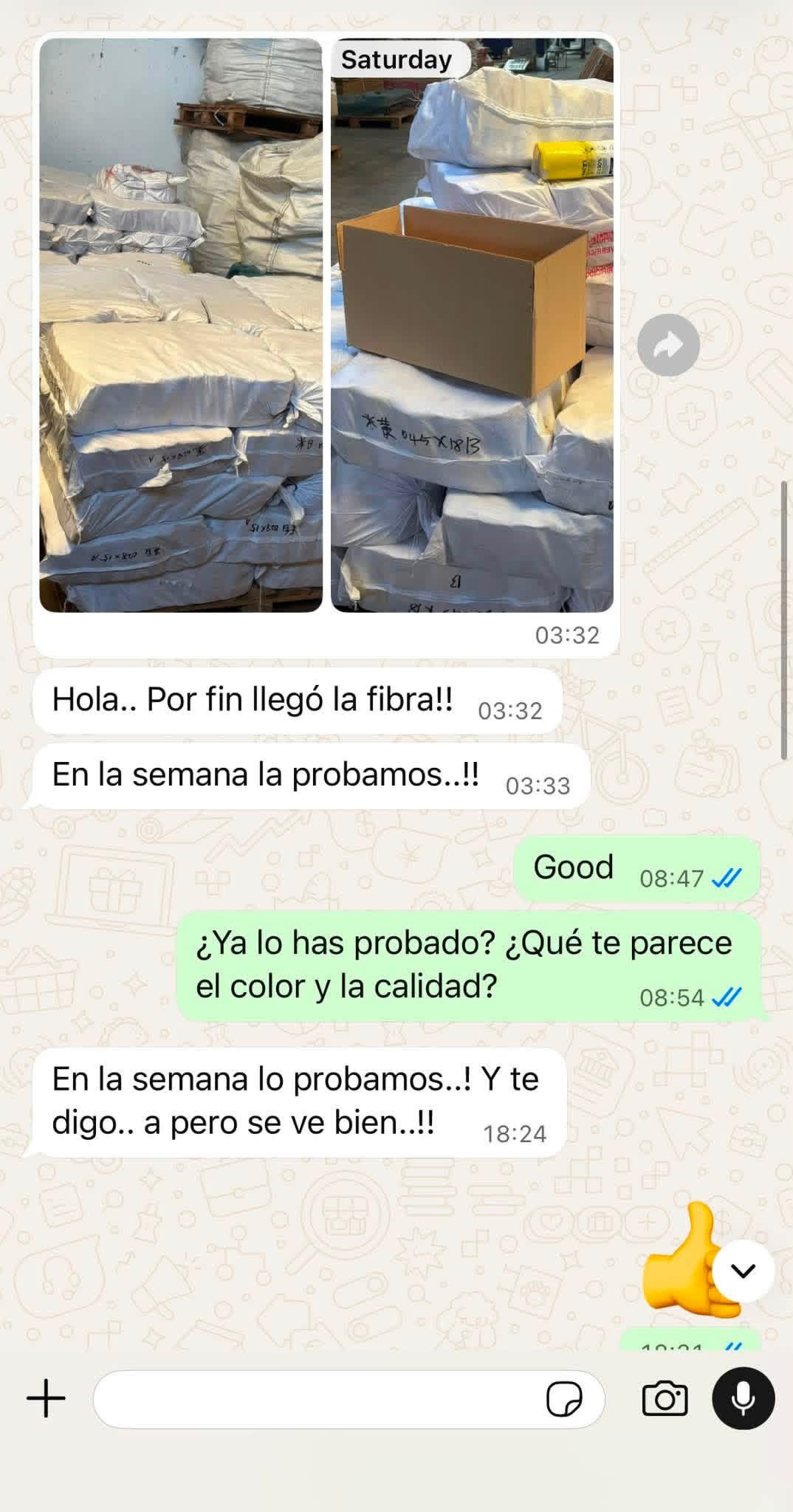 South America customer confirming specs