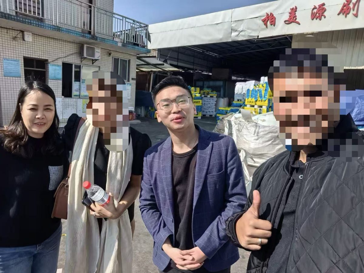International customer visiting the production yard